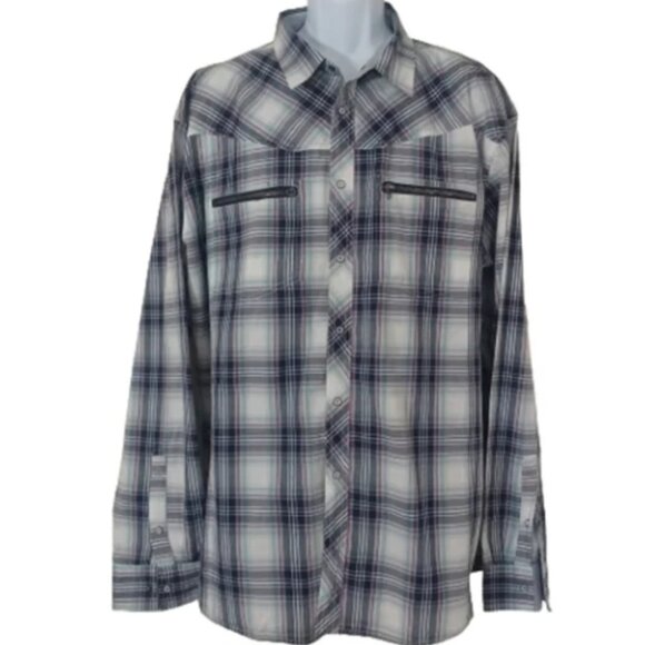MARC ECKO Cut & Sew Deadly Threads 2XL Cotton Button Front Casual Shirt Top - Picture 1 of 5